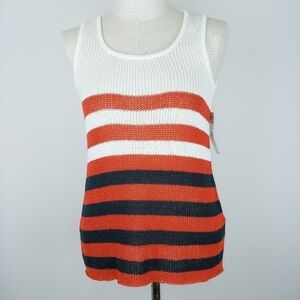 Karen by Karen Kane NWT Americana Sweater Tank Womens M Racerback Red Blue Ivory